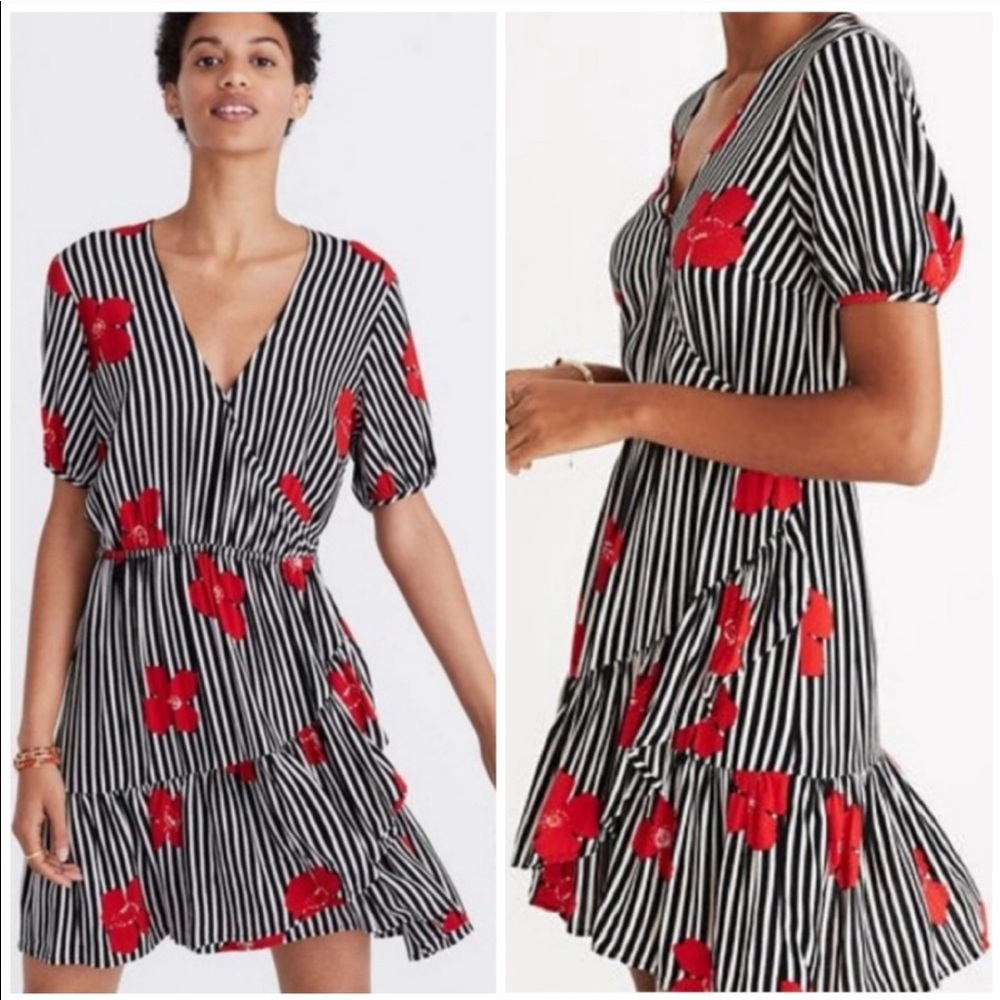 Madewell short-sleeved and floral print dress!